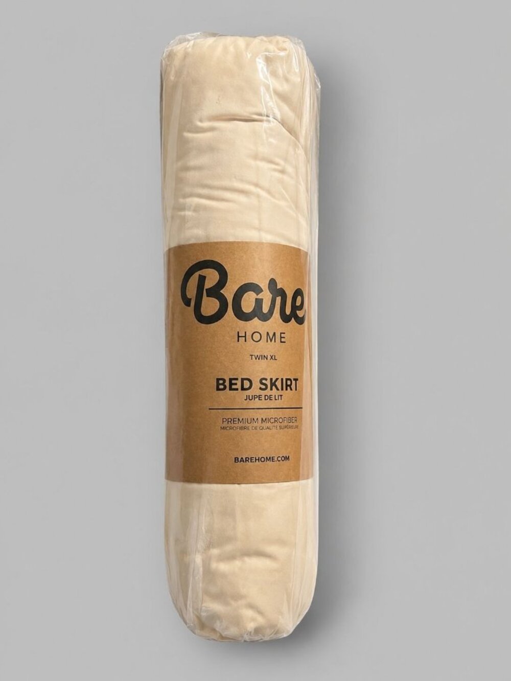 Bare Home Twin XL Bed Skirt Sand 15" Tailored Drop Pleated Easy Fit Microfiber
